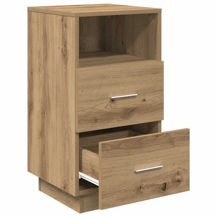 Comodini 2 pz con 2 Cassetti Rovere Artigianale 36x36x68 cm