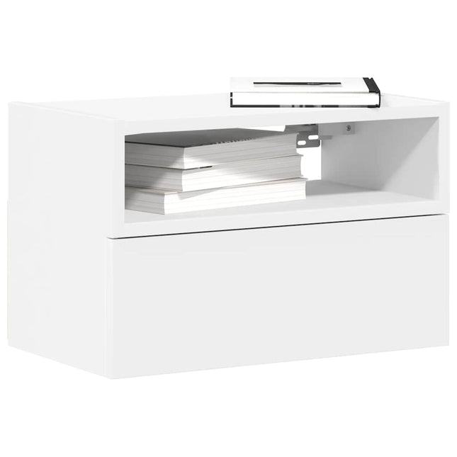 Comodino a Parete Bianco 45x26x28,5 cm