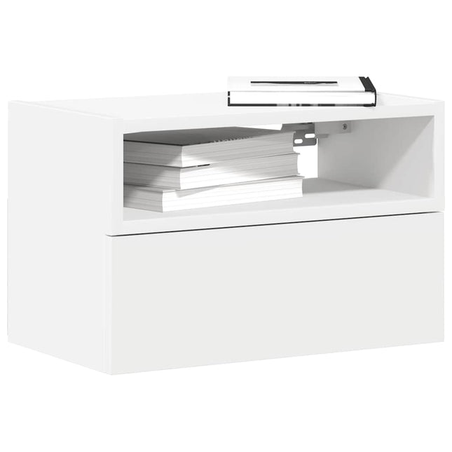 Comodini a Muro 2 pz Bianchi 45x26x28,5 cm