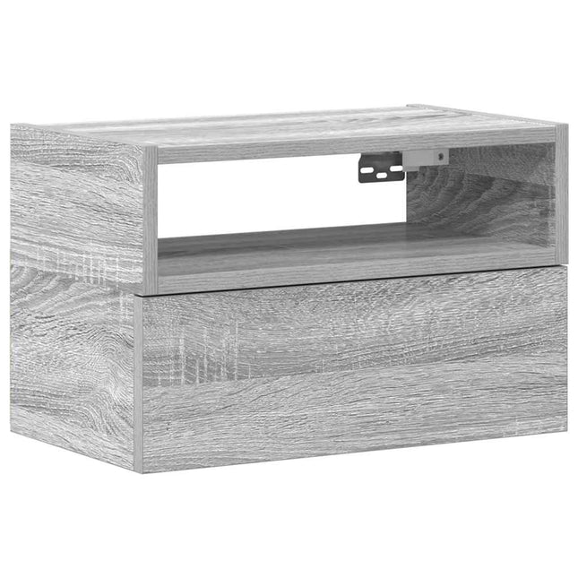 Comodino a Muro Grigio Sonoma 45x26x28,5 cm