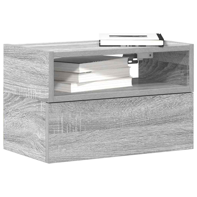 Comodini a Muro 2 pz Grigio Sonoma 45x26x28,5 cm