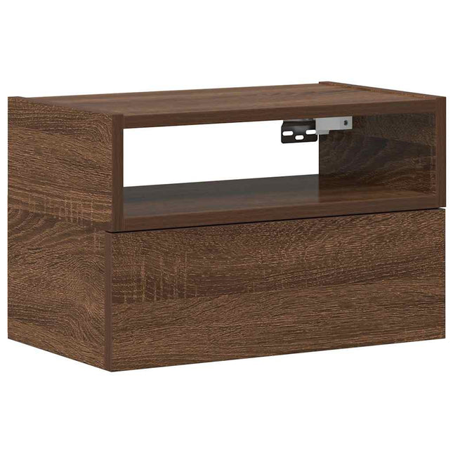 Comodino a Muro Rovere Marrone 45x26x28,5 cm