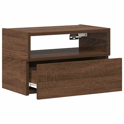 Comodini a Muro 2 pz Rovere Marrone 45x26x28,5 cm