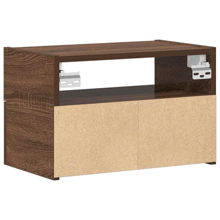 Comodini a Muro 2 pz Rovere Marrone 45x26x28,5 cm