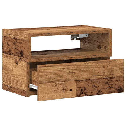 Comodino a Muro Legno Antico 45x26x28,5 cm