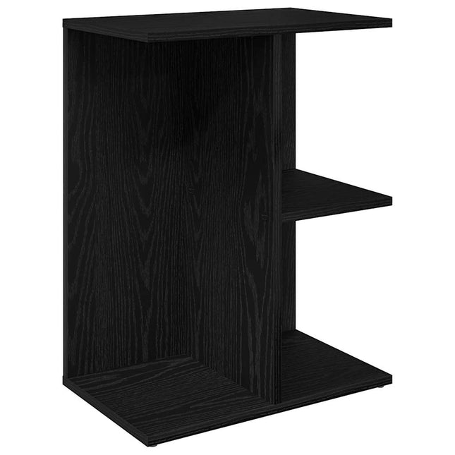 Comodino Rovere Nero 40,5x31x60 cm in Legno Multistrato
