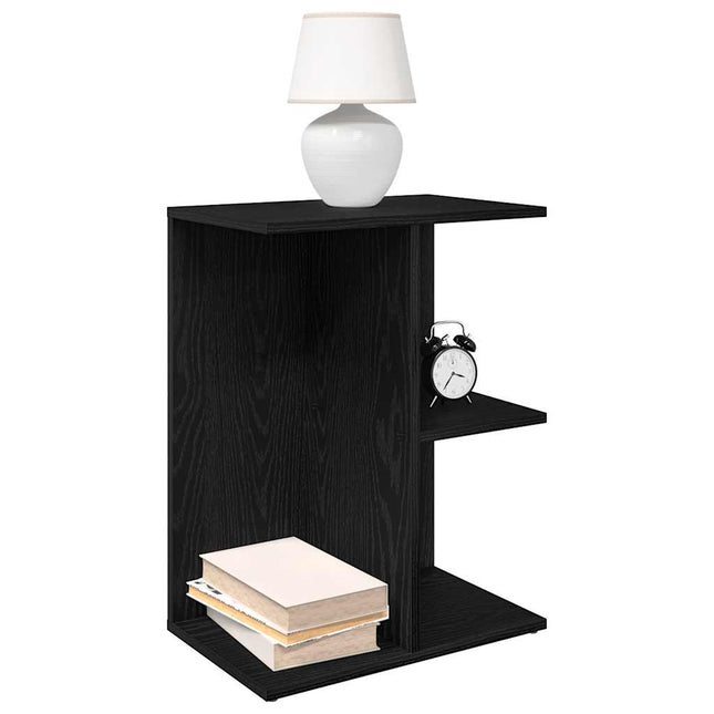Comodini 2 pz Rovere Nero 46,5x29x61 cm in Legno Multistrato