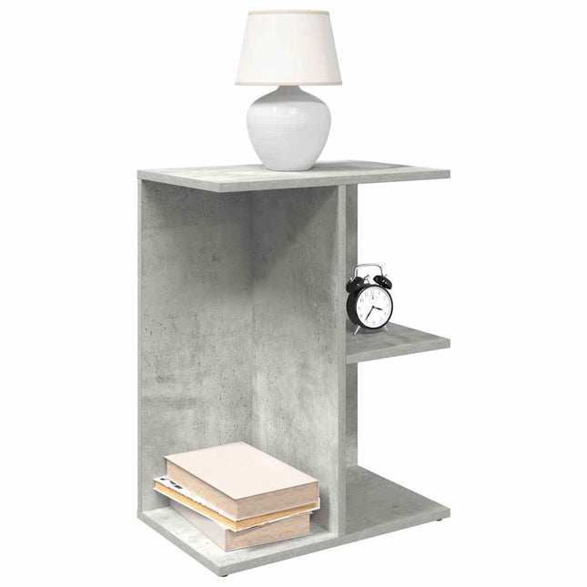 Comodino Grigio Cemento 46,5x29x61 cm in Legno Multistrato