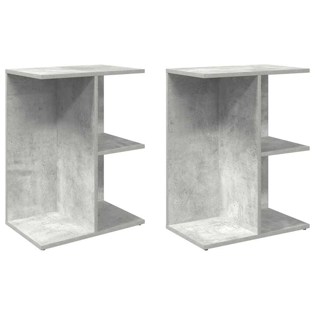 Comodini 2 pz Grigio Cemento 46,5x29x61 cm in Legno Multistrato