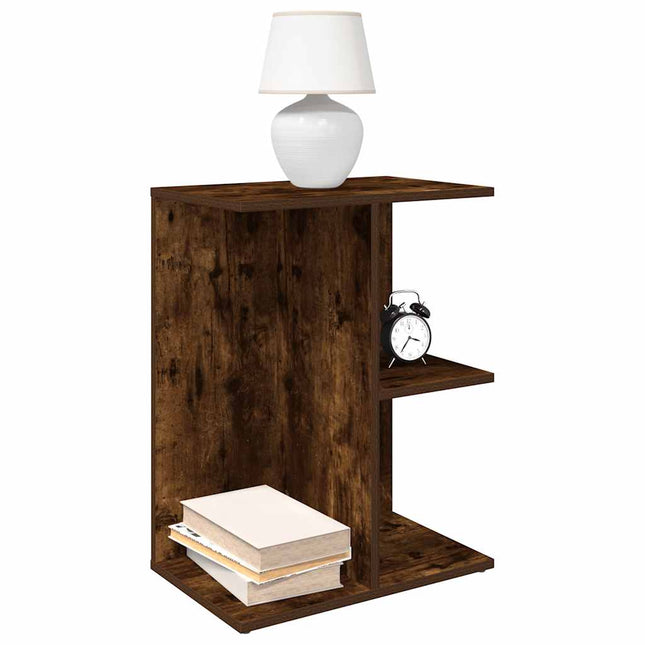 Comodino Rovere Fumo 46,5x29x61 cm in Legno Multistrato
