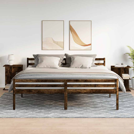 Comodini 2 pz Rovere Fumo 46,5x29x61 cm in Legno Multistrato