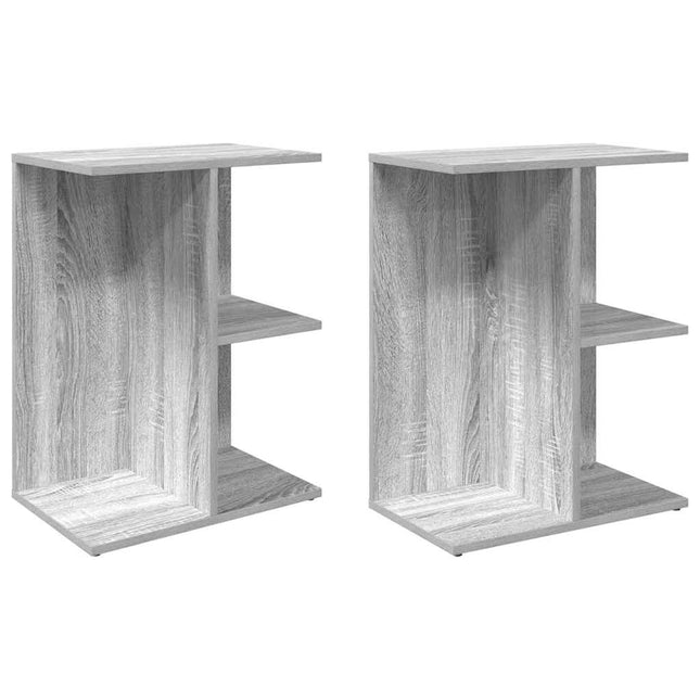 Comodini 2 pz Grigio Sonoma 46,5x29x61 cm in Legno Multistrato