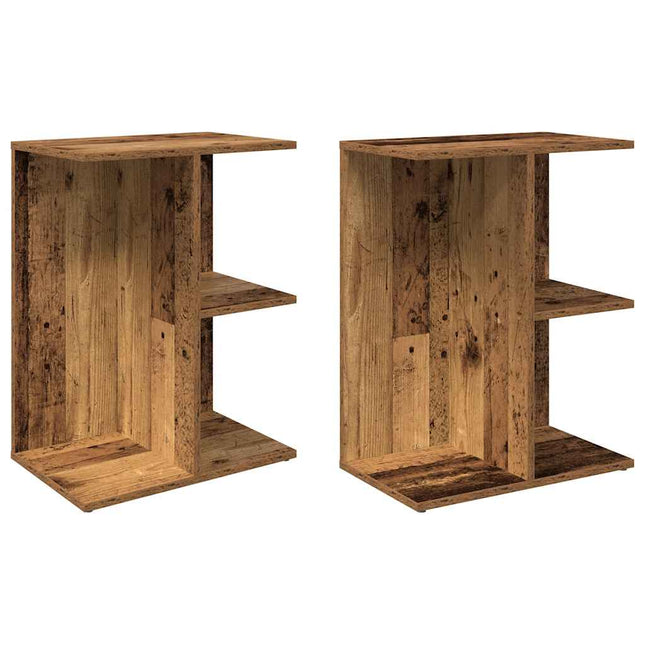 Comodini 2 pz Legno Antico 46,5x29x61 cm in Legno Multistrato