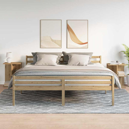 Comodini 2 pz Rovere Artigianale 46,5x29x61cm Legno Multistrato