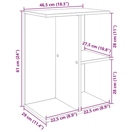 Comodini 2 pz Rovere Artigianale 46,5x29x61cm Legno Multistrato