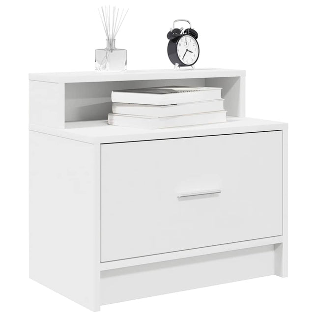 Comodino con Cassetto Bianco 51x31x47 cm