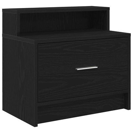 Comodini con Cassetto 2 pz Rovere Nero 51x31x47 cm