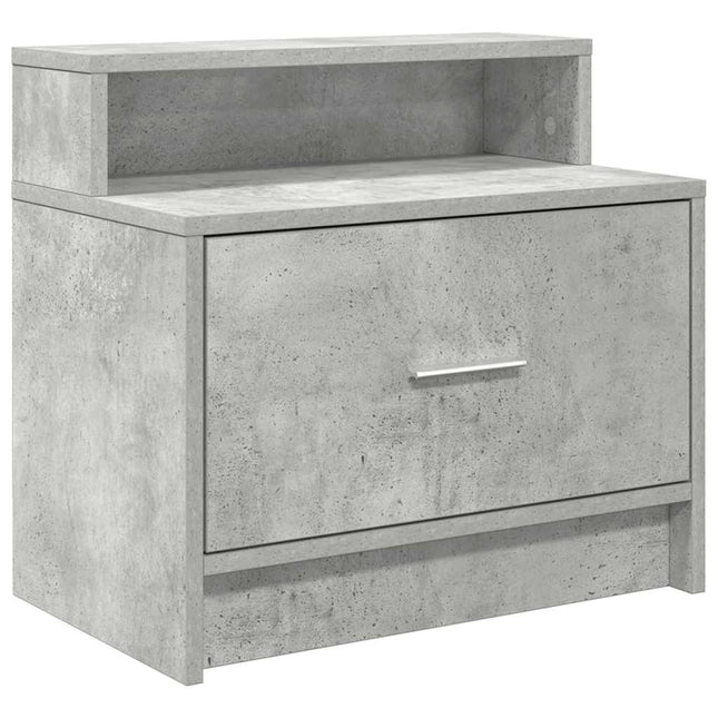 Comodino con Cassetto Grigio Cemento 51x31x47 cm