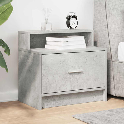 Comodino con Cassetto Grigio Cemento 51x31x47 cm