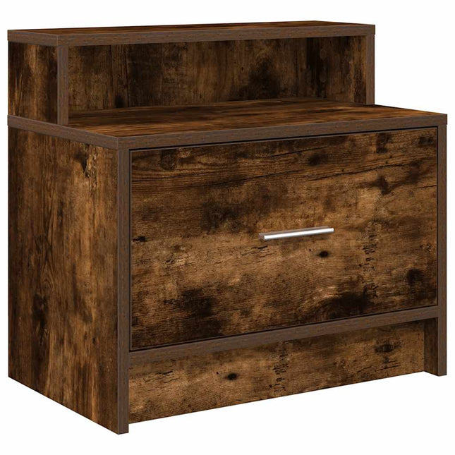 Comodino con Cassetto Rovere Fumo 51x31x47 cm