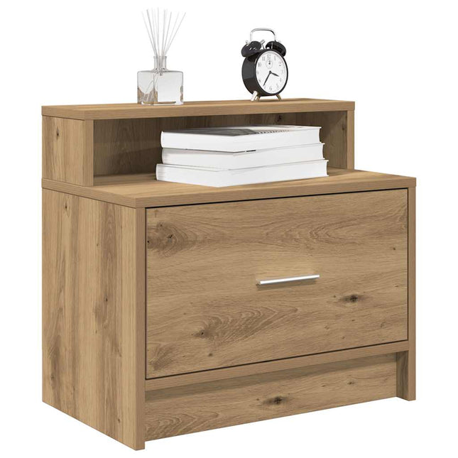 Comodino con Cassetto Rovere Artigianale 51x31x47 cm