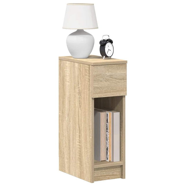 Comodini con Cassetto 2 pz Rovere Sonoma 20x36x60 cm