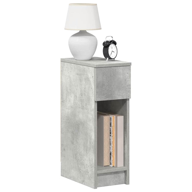 Comodini con Cassetto 2 pz Grigio Cemento 20x36x60 cm