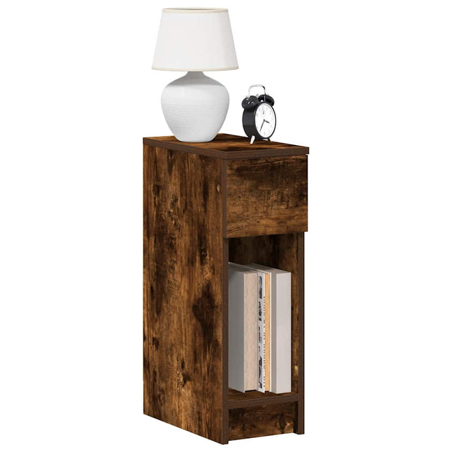 Comodino con Cassetto Rovere Fumo 20x36x60 cm