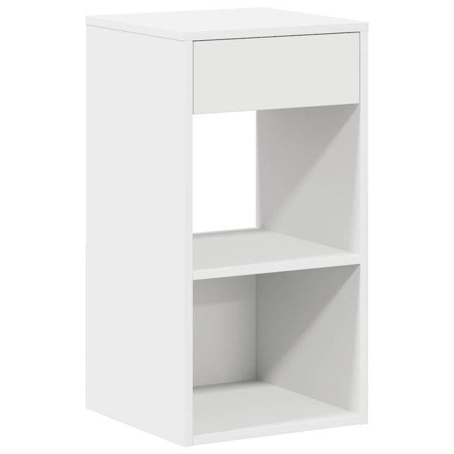 Comodino con Cassetto Bianco 35x34x66,5 cm