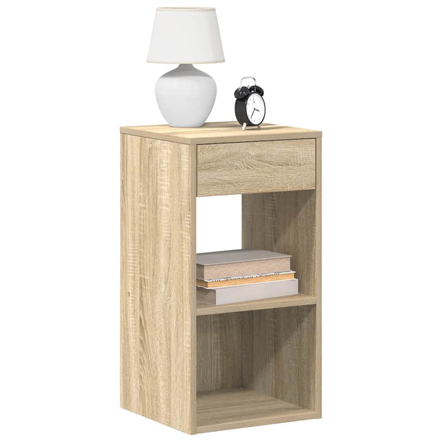 Comodini con Cassetto 2 pz Rovere Sonoma 35x34x66,5 cm