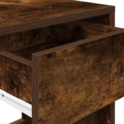 Comodino con Cassetto Rovere Fumo 35x34x66,5 cm
