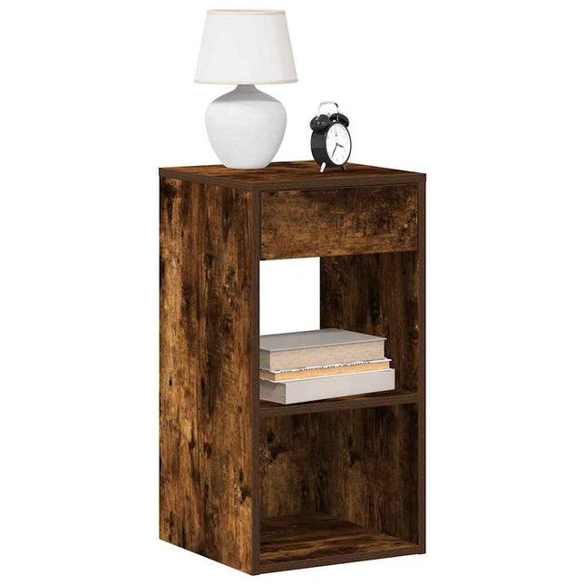 Comodino con Cassetto Rovere Fumo 35x34x66,5 cm