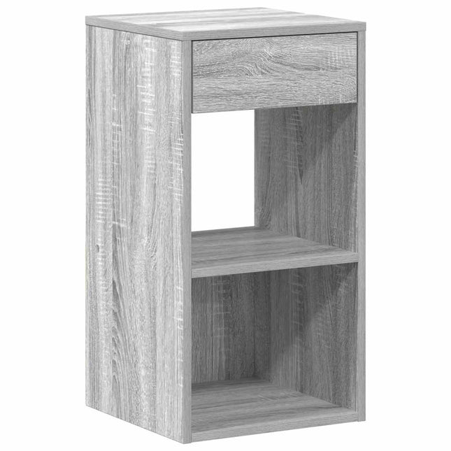Comodino con Cassetto Grigio Sonoma 35x34x66,5 cm