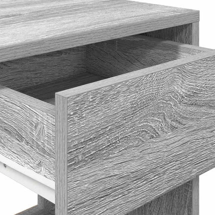 Comodini con Cassetto 2 pz Grigio Sonoma 35x34x66,5 cm