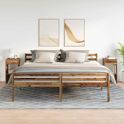 Comodini con Cassetto 2 pz Legno Antico 35x34x66,5 cm