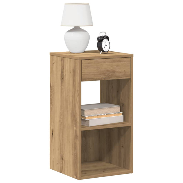 Comodini con Cassetto 2 pz Rovere Artigianale 35x34x66,5 cm