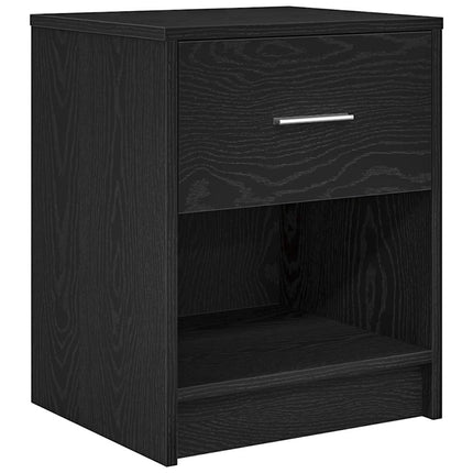 Comodino con Cassetto Nero 40x34x50 cm