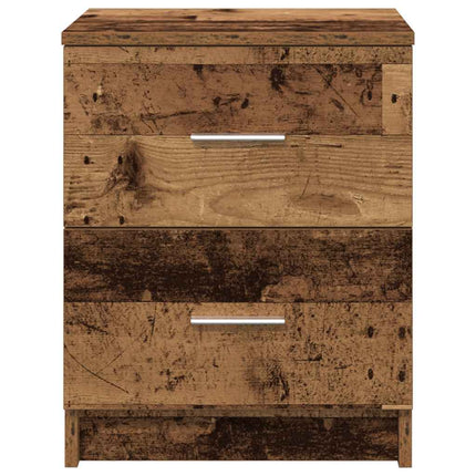 Comodini 2 pz con 2 Cassetti Legno Antico 40x36x50 cm