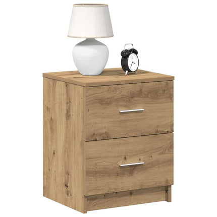 Comodino con 2 Cassetti Rovere Artigianale 40x36x50 cm