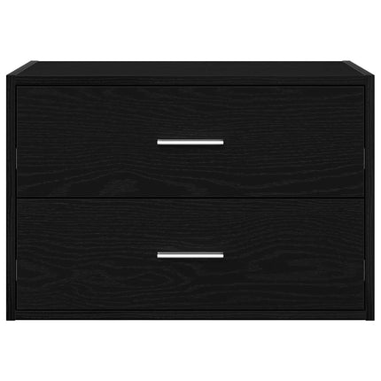 Armadio con 2 Cassetti Rovere Nero 60x31x40 cm in Truciolato