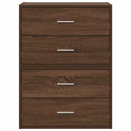Armadi con 2 Cassetti 2 pz Rovere Marrone 60x31x40cm Truciolato