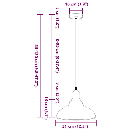 Lampada Sospensione Regolabile E27 Grigio Lucido ÃƒËœ31 cm Metallo