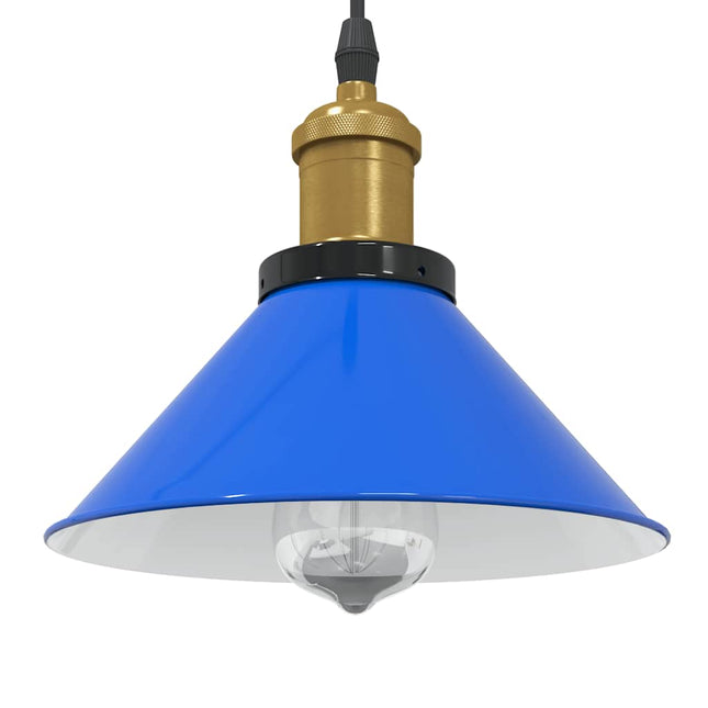Lampada a Sospensione Regolabile E27 Blu Scuro ÃƒËœ22 cm Metallo