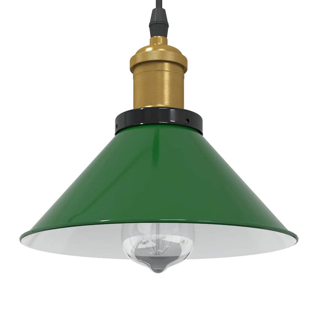 Lampada a Sospensione Regolabile E27 Verde Lucido ÃƒËœ22cm Metallo