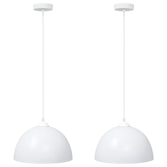 Lampada a Sospensione 2 pz Regolabile E27 Bianco ÃƒËœ 30cm Metallo