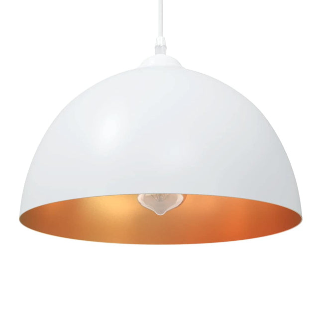 Lampada a Sospensione 2 pz Regolabile E27 Bianco ÃƒËœ 30cm Metallo