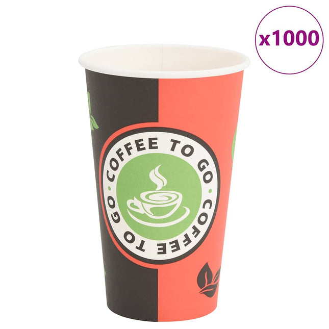 Bicchieri da CaffÃ¨ in Carta 1000 pz 16oz 400ml Rosso e Nero