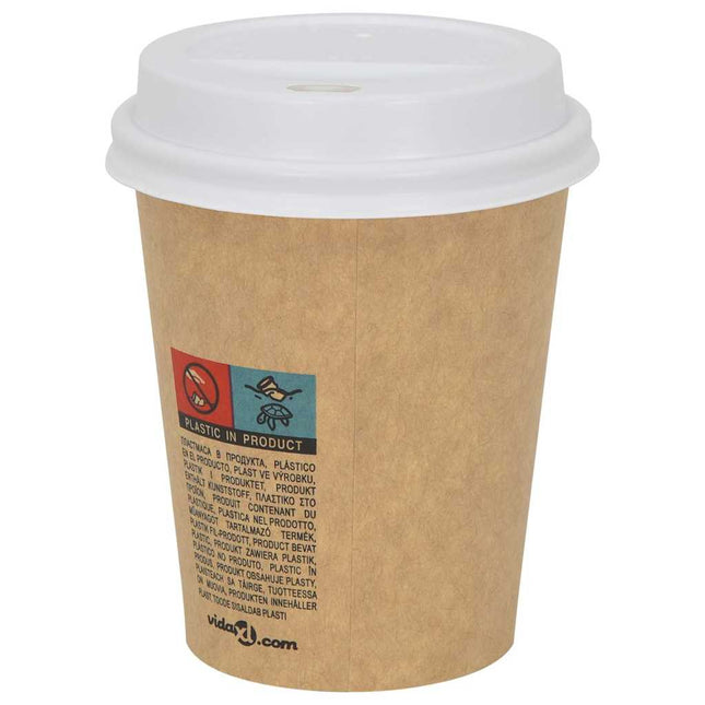 Coperchi Tazze da CaffÃƒÂ¨ Carta ÃƒËœ80mm 8oz 1000 pz Plastica Bianca