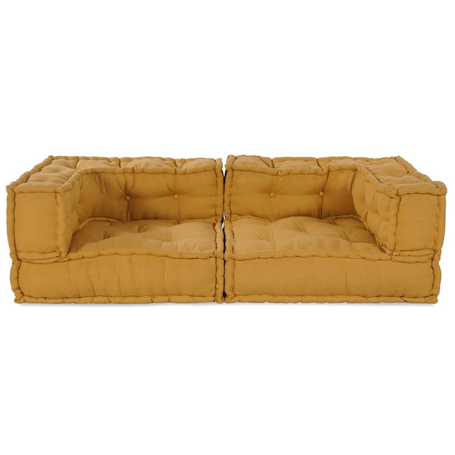 Pouf Modulare Giallo 140x70x36 in Tessuto