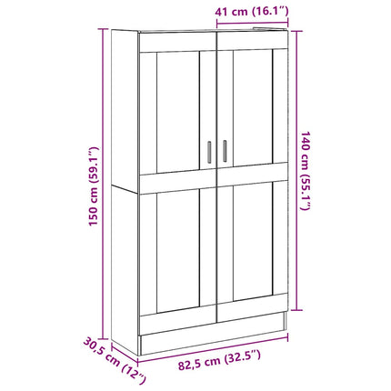 Credenza Alta Rovere Artigianale 82,5x30,5x150 cm in Truciolato